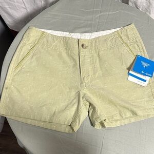 Columbia Light Green Flat Front Shorts